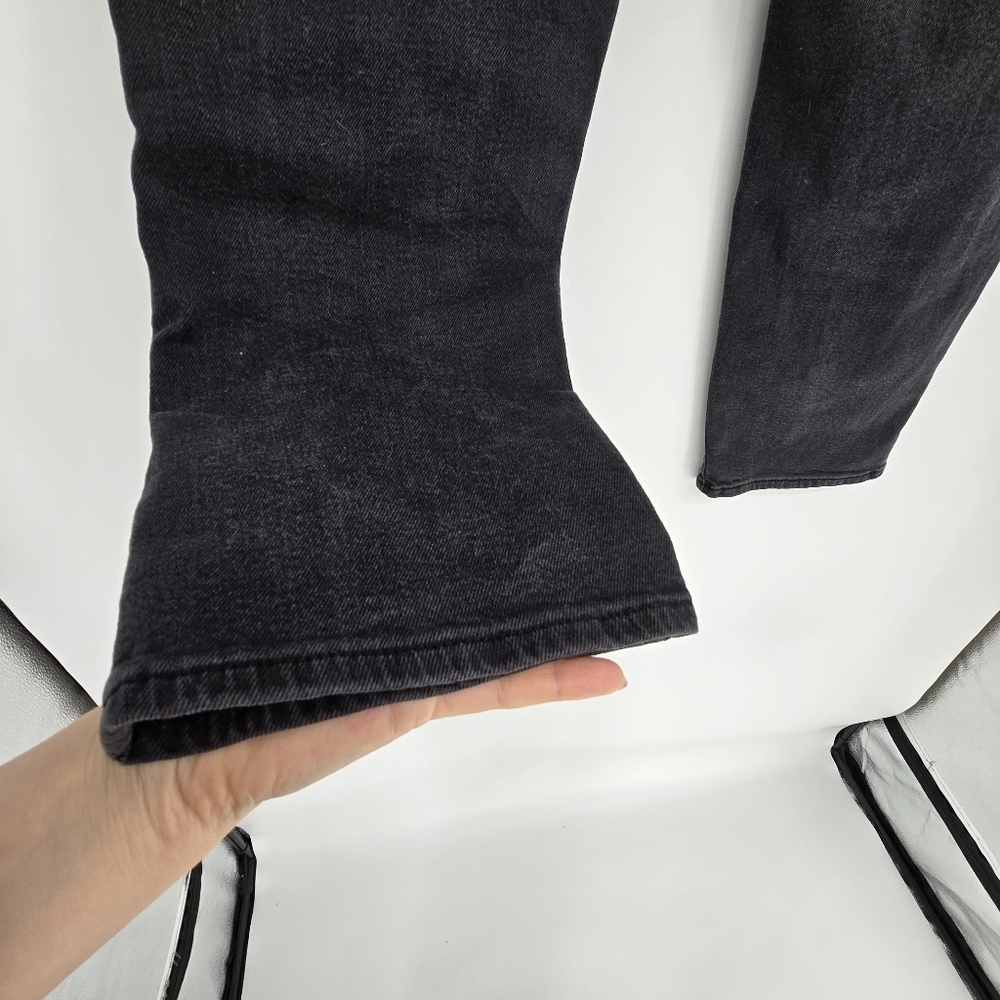 Levi Strauss grey ribcage staright ankle high rise jeans pants size 27 - Picture 6 of 9